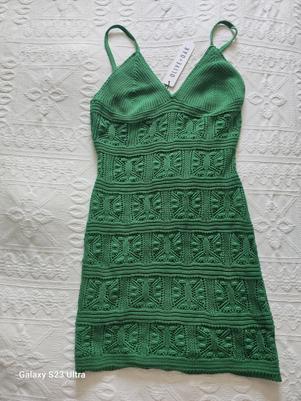 Olive & Oak Green Knit Spaghetti-Strap Dress